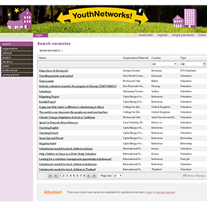 Il database delle vacancies di YouthNetworks